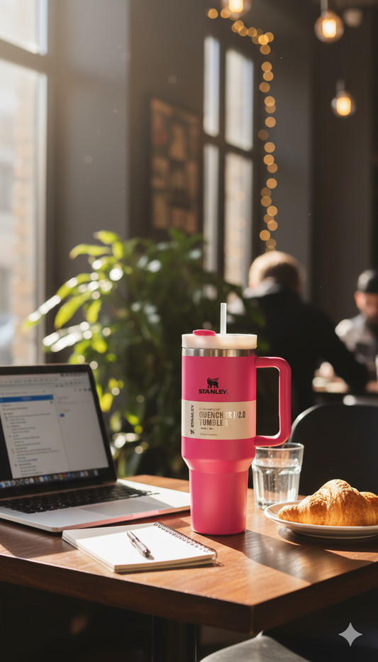 Stanley-Style 40oz Insulated Tumbler – Premium Stainless Steel - Pink