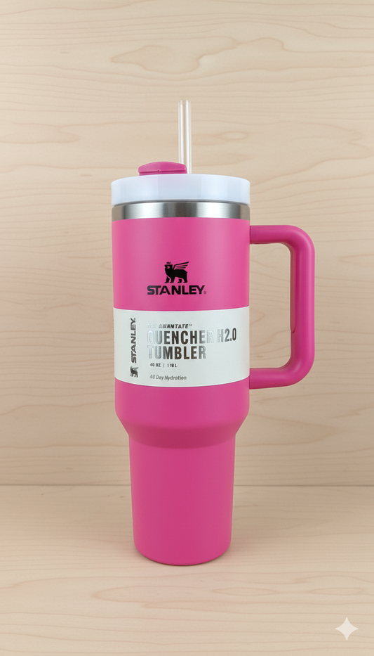 Stanley-Style 40oz Insulated Tumbler – Premium Stainless Steel - Pink